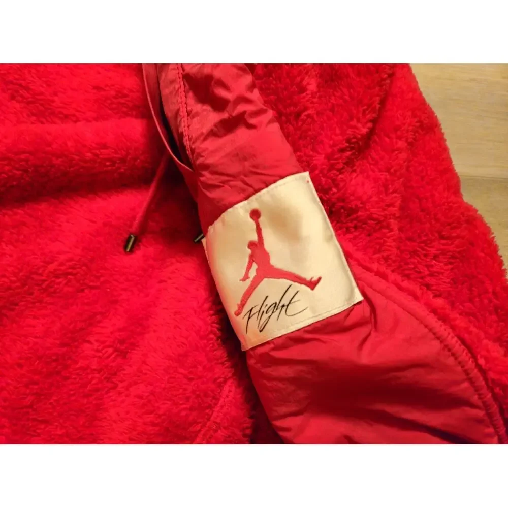 Nike Air Jordan Wings of Flight Sherpa fleece joggers in bright red Size Xxl